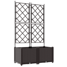 vidaXL Rácsos virágcserép 2 db Barna 80x40x143 cm (42002815) kerti tárolás