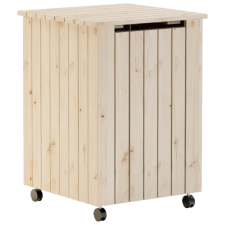 vidaXL RANA tömör fenyőfa szennyeskosár kerekekkel 45 x 45 x 64 cm bútor