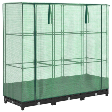 vidaXL rattan megjelenésű magaságyás melegháztakaróval 120x40x123 cm (4015811) kerti tárolás