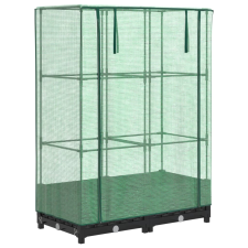 vidaXL rattan megjelenésű magaságyás melegháztakaróval 80x40x123 cm (4015810) kerti tárolás
