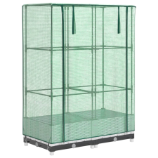 vidaXL rattan megjelenésű magaságyás melegháztakaróval 80x40x123 cm (4015838) kerti tárolás