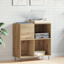 vidaXL Rekordszekrény Fekete Tölgy 84,5x38x89 cm Műanyag Fa bútor