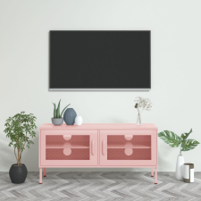 vidaXL rózsaszín acél TV-szekrény 105 x 35 x 50 cm bútor