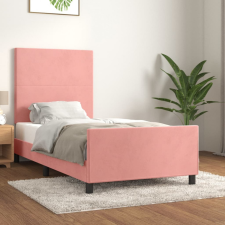 vidaXL rózsaszín bársony ágykeret fejtámlával 90x200 cm ágy és ágykellék