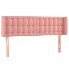 vidaXL rózsaszín bársony fejtámla szárnyakkal 147x16x78/88 cm (3119255) ágy és ágykellék