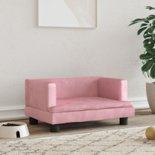 vidaXL rózsaszín bársony kutyaágy 60 x 40 x 30 cm szállítóbox, fekhely kutyáknak