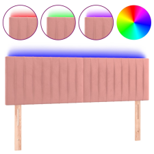 vidaXL rózsaszín bársony LED-es fejtámla 144x5x78/88 cm (3121903) ágy és ágykellék