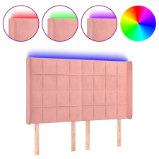 vidaXL rózsaszín bársony LED-es fejtámla 147x16x118/128 cm (3124101) ágy és ágykellék