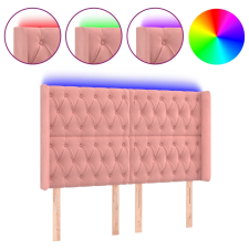 vidaXL rózsaszín bársony LED-es fejtámla 147x16x118/128 cm (3124437) ágy és ágykellék