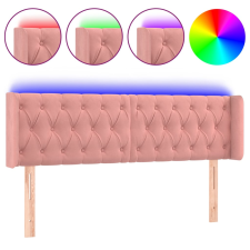 vidaXL rózsaszín bársony LED-es fejtámla 147x16x78/88 cm (3123625) ágy és ágykellék