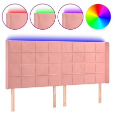 vidaXL rózsaszín bársony LED-es fejtámla 163x16x118/128 cm (3124107) ágy és ágykellék