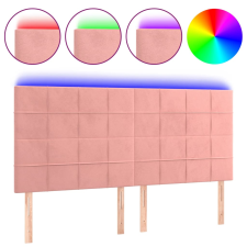 vidaXL rózsaszín bársony LED-es fejtámla 180x5x118/128 cm (3122489) ágy és ágykellék