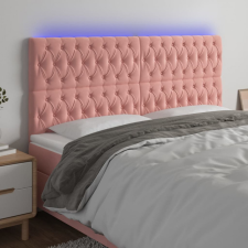 vidaXL rózsaszín bársony LED-es fejtámla 180x7x118/128 cm ágy és ágykellék