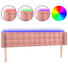 vidaXL rózsaszín bársony LED-es fejtámla 183x16x78/88 cm (3123735) ágy és ágykellék