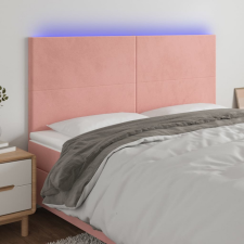 vidaXL rózsaszín bársony LED-es fejtámla 200x5x118/128 cm ágy és ágykellék