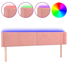 vidaXL rózsaszín bársony LED-es fejtámla 203x16x78/88 cm (3123167) ágy és ágykellék