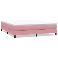 vidaXL rózsaszín bársony rugós ágy matrac nélkül 180x220 cm (3315890) ágy és ágykellék