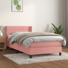 vidaXL rózsaszín bársony rugós ágy matraccal 100 x 200 cm ágy és ágykellék