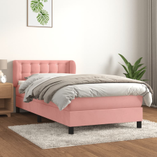 vidaXL rózsaszín bársony rugós ágy matraccal 100 x 200 cm ágy és ágykellék