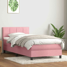 vidaXL rózsaszín bársony rugós ágy matraccal 100x210 cm ágy és ágykellék