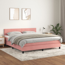 vidaXL rózsaszín bársony rugós ágy matraccal 120 x 200 cm ágy és ágykellék