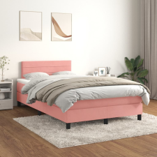 vidaXL rózsaszín bársony rugós ágy matraccal 120 x 200 cm ágy és ágykellék