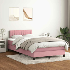 vidaXL rózsaszín bársony rugós ágy matraccal 120x220 cm ágy és ágykellék