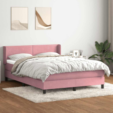 vidaXL rózsaszín bársony rugós ágy matraccal 140x210 cm ágy és ágykellék