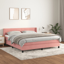 vidaXL rózsaszín bársony rugós ágy matraccal 180x200 cm ágy és ágykellék