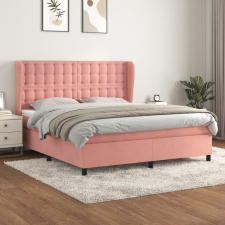 vidaXL rózsaszín bársony rugós ágy matraccal 180x200 cm ágy és ágykellék