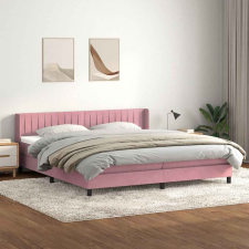 vidaXL rózsaszín bársony rugós ágy matraccal 180x220 cm ágy és ágykellék