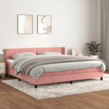 vidaXL rózsaszín bársony rugós ágy matraccal 200x200 cm ágy és ágykellék