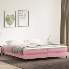 vidaXL rózsaszín bársony rugós ágy matraccal 200x210 cm ágy és ágykellék