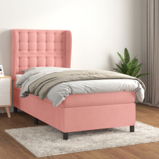 vidaXL rózsaszín bársony rugós ágy matraccal 80 x 200 cm ágy és ágykellék