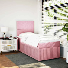 vidaXL rózsaszín bársony rugós ágy matraccal 80 x 200 cm ágy és ágykellék