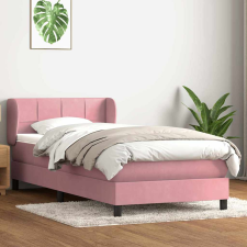 vidaXL rózsaszín bársony rugós ágy matraccal 80x220 cm ágy és ágykellék
