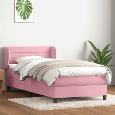 vidaXL rózsaszín bársony rugós ágy matraccal 80x220 cm ágy és ágykellék