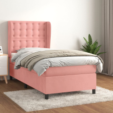 vidaXL rózsaszín bársony rugós ágy matraccal 90 x 200 cm ágy és ágykellék