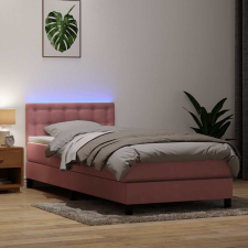 vidaXL rózsaszín bársony rugós ágy matraccal 90x220 cm ágy és ágykellék