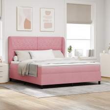 vidaXL Rózsaszín Boxspring Ágy Matrac 180x200 cm Velúrban ágy és ágykellék