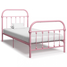 vidaXL Rózsaszín fém ágykeret 100 x 200 cm ágy és ágykellék