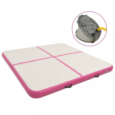 vidaXL Rózsaszín PVC felfújható tornamatrac pumpával 200 x 200 x 20 cm jóga felszerelés