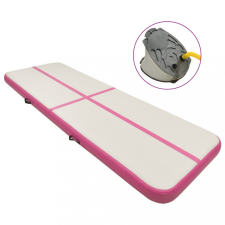 vidaXL Rózsaszín PVC felfújható tornamatrac pumpával 500 x 100 x 15 cm jóga felszerelés
