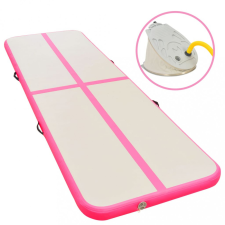 vidaXL Rózsaszín PVC felfújható tornaszőnyeg pumpával 600x100x10 cm jóga felszerelés