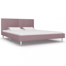 vidaXL Rózsaszín szövetkárpitozású ágykeret 160 x 200 cm ágy és ágykellék