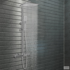 vidaXL Rozsdamentes acél dupla fejű zuhanyszett termosztáttal csaptelep