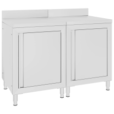 vidaXL rozsdamentes acél kereskedelmi munkapultszekrény 120x60x96 cm bútor