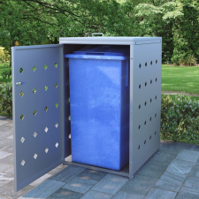vidaXL Rozsdamentes acél keret gurítható szemeteskukához 240 liter szemetes
