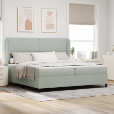 vidaXL Rugalmas Ágy Matraccal Világosszürke 200x200 cm Bársonyos ágy és ágykellék