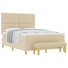 vidaXL Rugómatrac Ágy Matrac és Pad Krém 140x190 cm Szövet (3344301) ágy és ágykellék